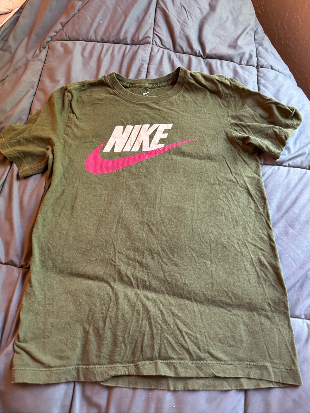 Nike Olive Green T-Shirt with White Logo